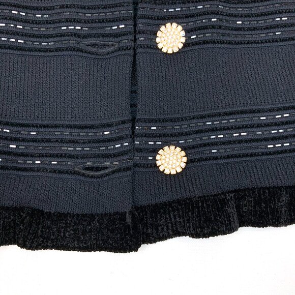 St. John Evening Black Sparkle Ruffle Jacket Santana Knit Sz 2-4 - Picture 16 of 16